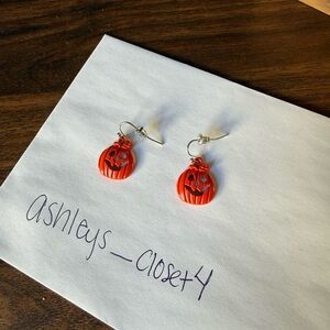 Dangle Orange Pumpkin Earrings